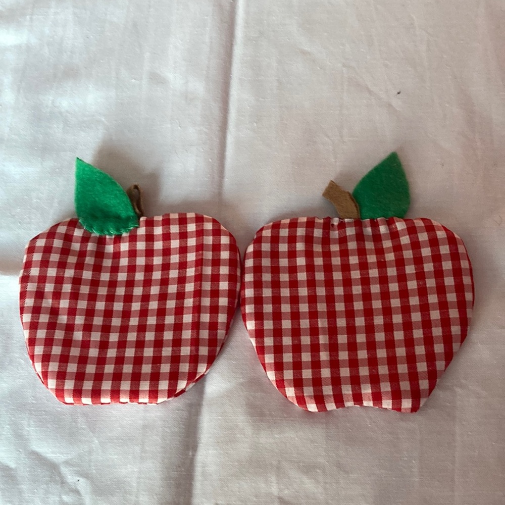 Hand made apple coasters set of 2